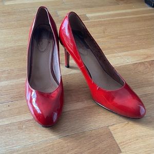 Perfect holiday shoe! Corso Como red patent 4” heels. Size 10